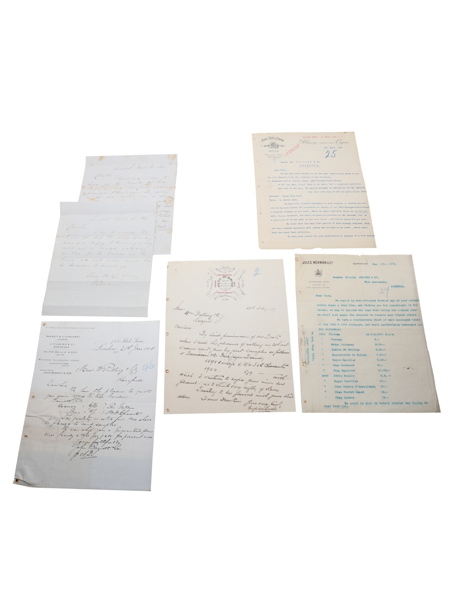 Assorted Correspondence Dated 1846-1907 William Pulling & Co. 