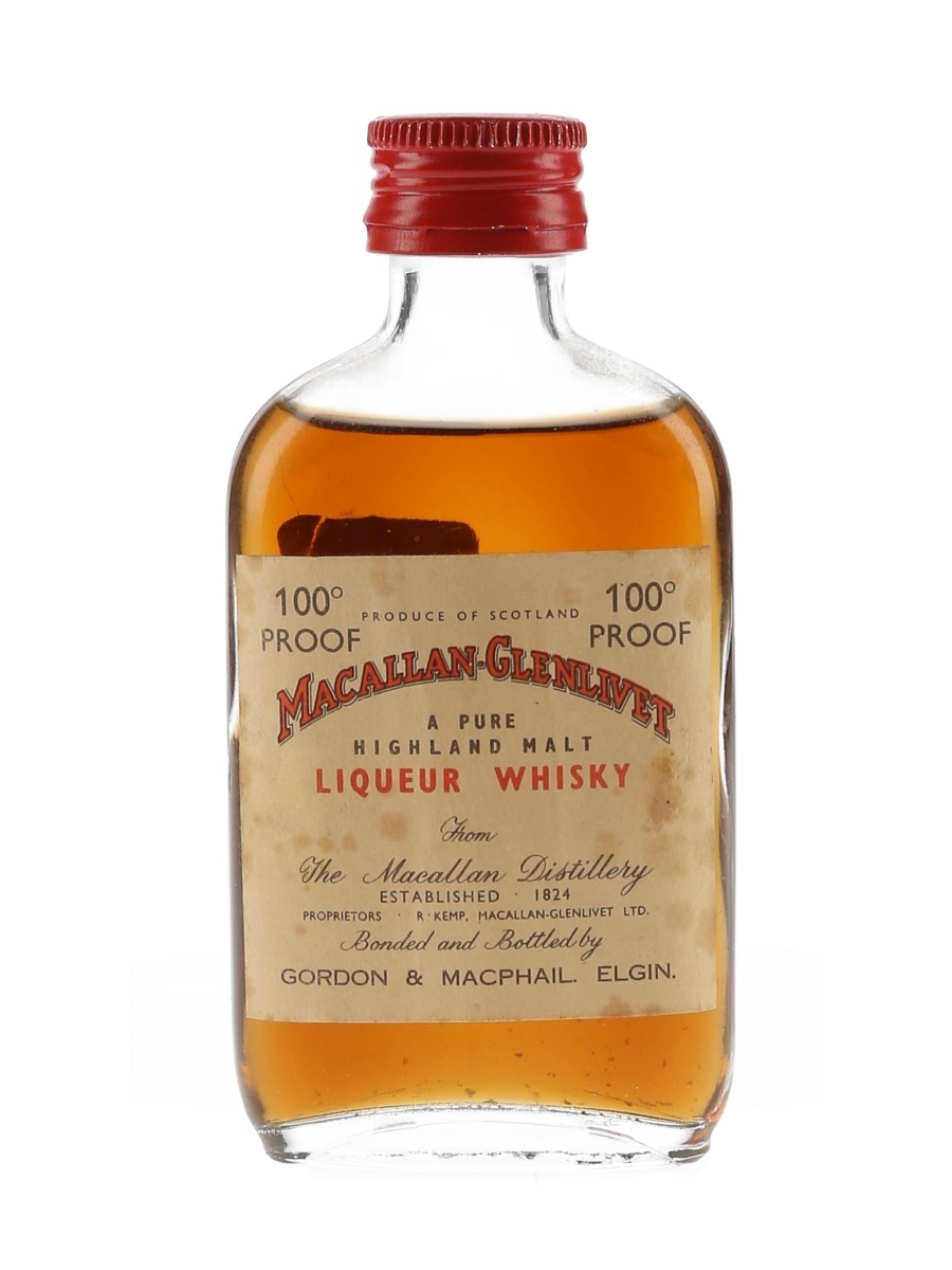 Macallan Glenlivet 100 Proof Bottled 1970s - Gordon & MacPhail 5cl / 57%