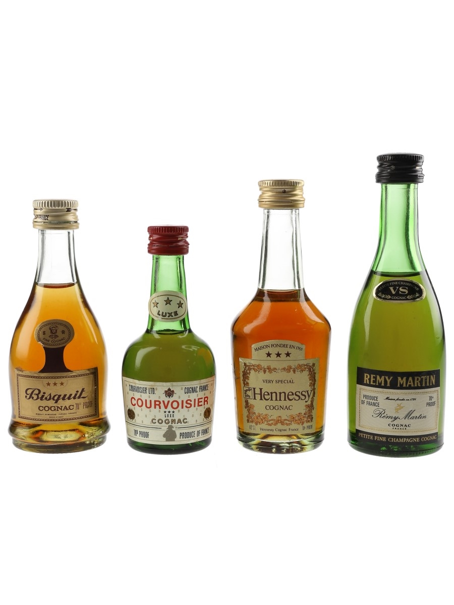 Bisquit, Courvoisier, Hennessy & Remy Martin Bottled 1970s 4 x 3cl-5cl / 40%
