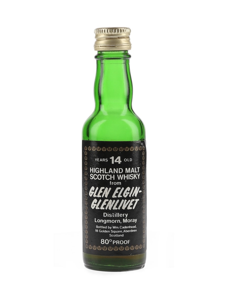 Glen Elgin Glenlivet 14 Year Old Bottled 1970s - Cadenhead's 5cl / 46%