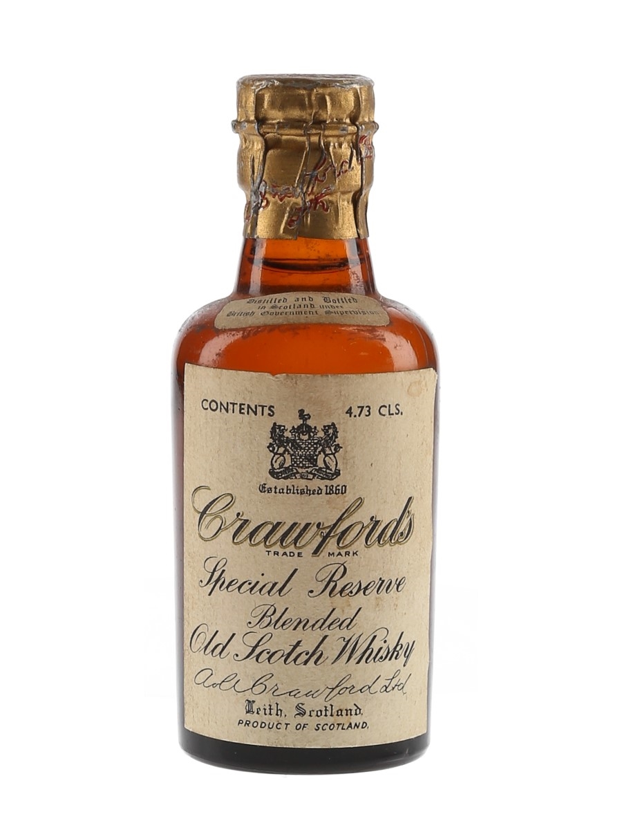 Crawford's Special Reserve Spring Cap Bottled 1950s-1960s 4.73cl