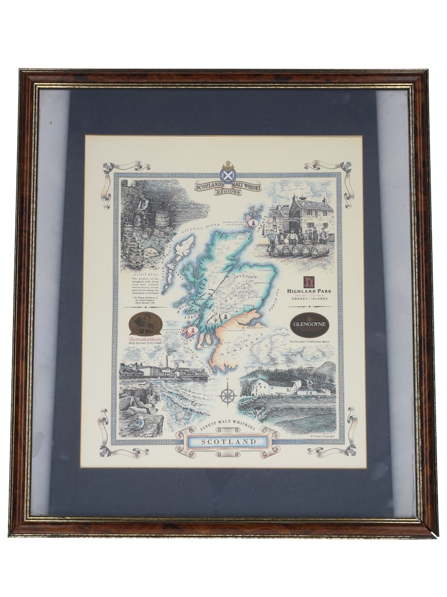 Map of Scotland's Malt Whisky Regions  40.6cm x 45.5cm