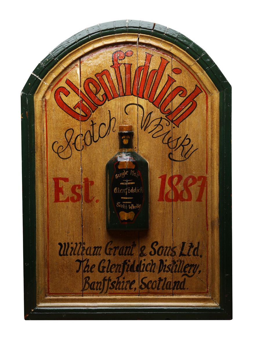 Glenfiddich Scotch Whisky Wooden Sign  45.8cm x 65.2cm