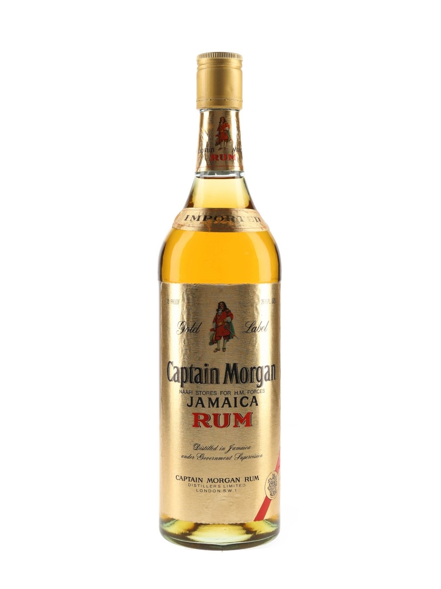 Captain Morgan Gold Label Bottled 1970s - NAAFI Stores 75.7cl / 43%