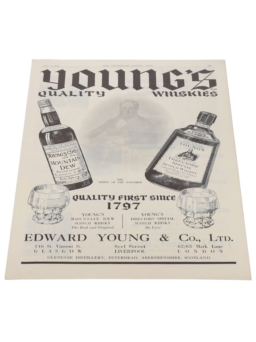 Young's Quality Whiskies Advertisement The Illustrated London News 1934 