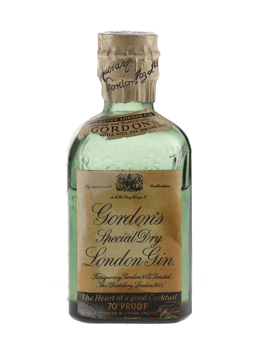 Gordon's Special Dry London Gin Spring Cap Bottled 1940s-1950s 5cl / 40%