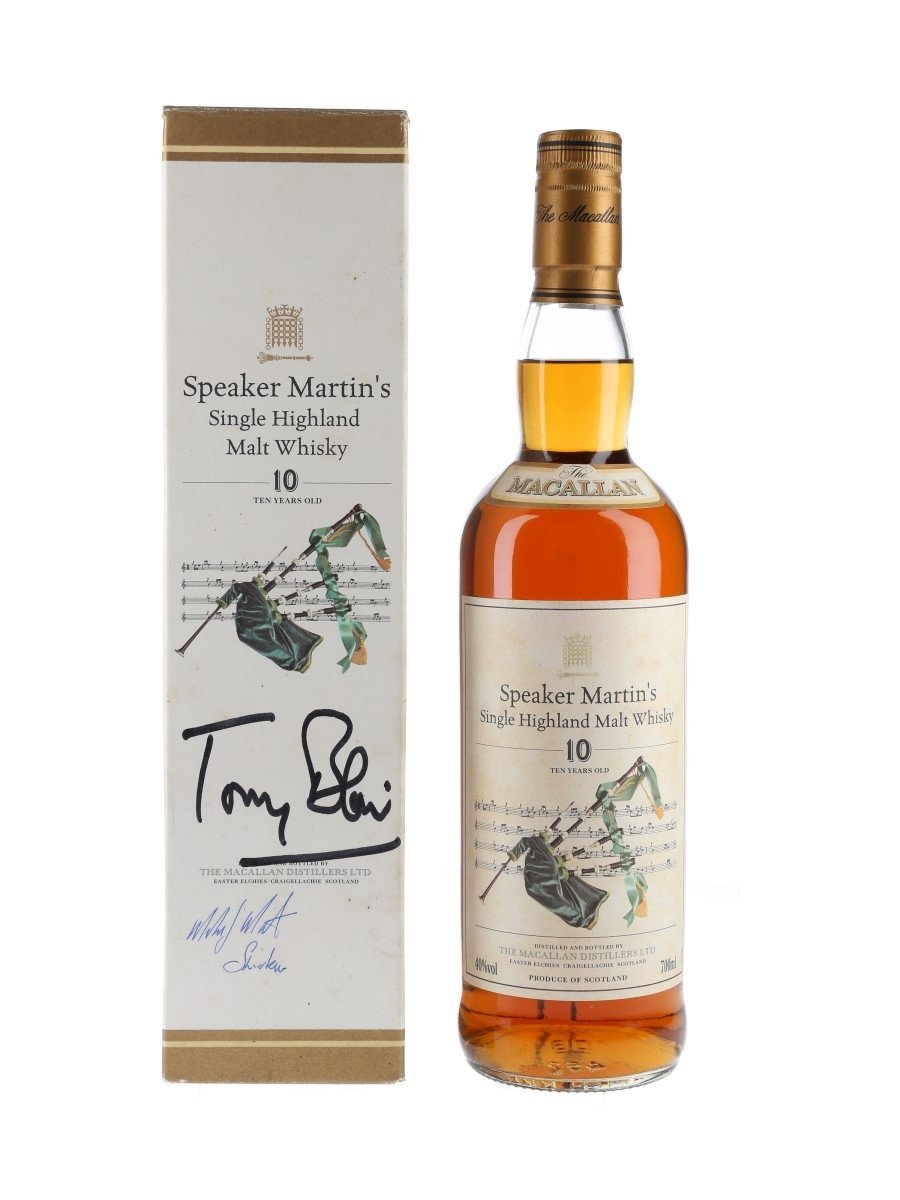 Macallan 10 Year Old Speaker Martin's - Signed By Tony Blair & Michael Martin 70cl / 40%