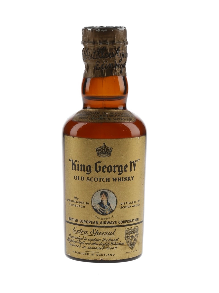 King George IV Spring Cap Bottled 1950s - British European Airways 5cl / 40%