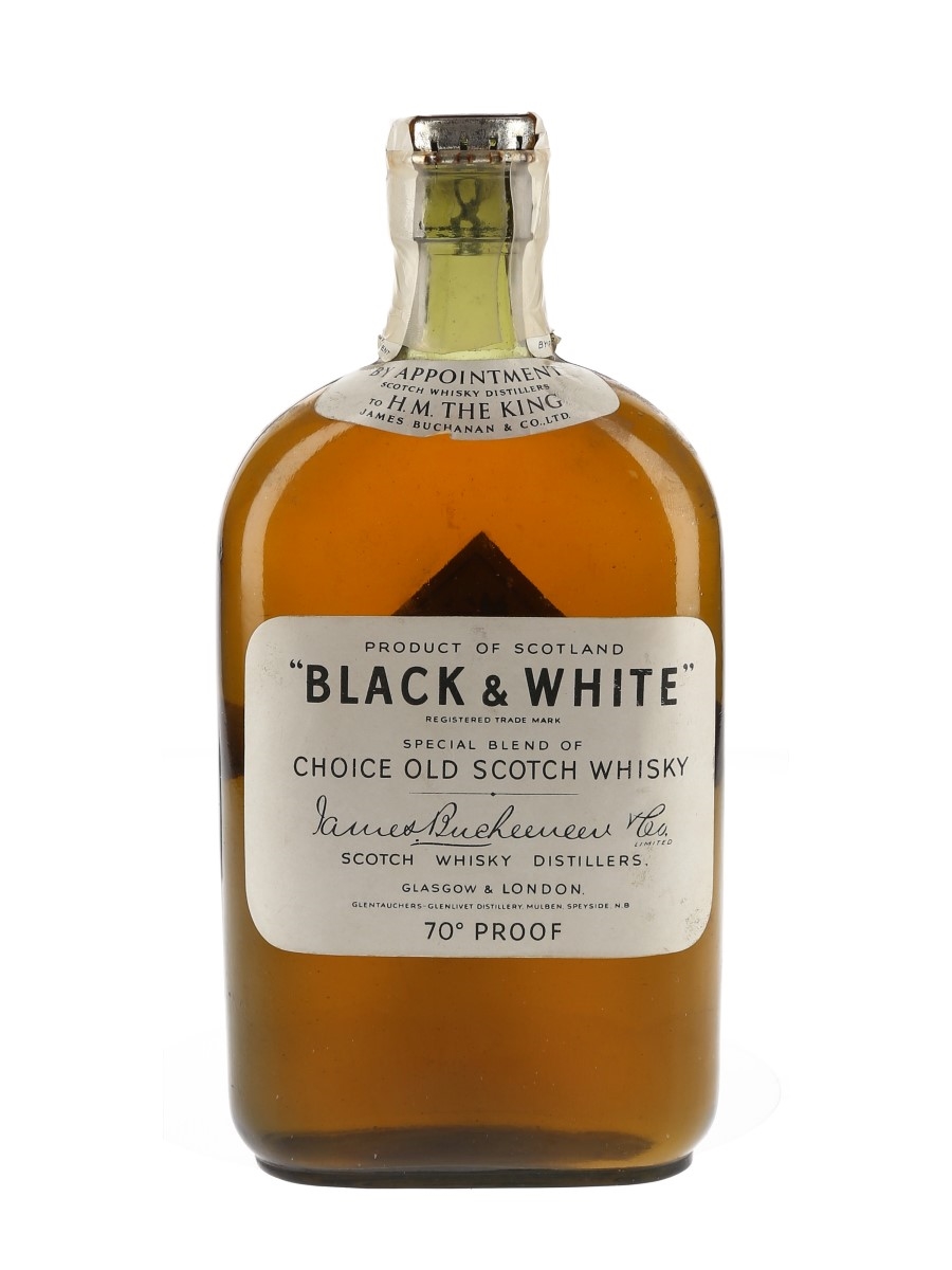 Black & White Spring Cap Bottled 1940s 37.5cl / 40%