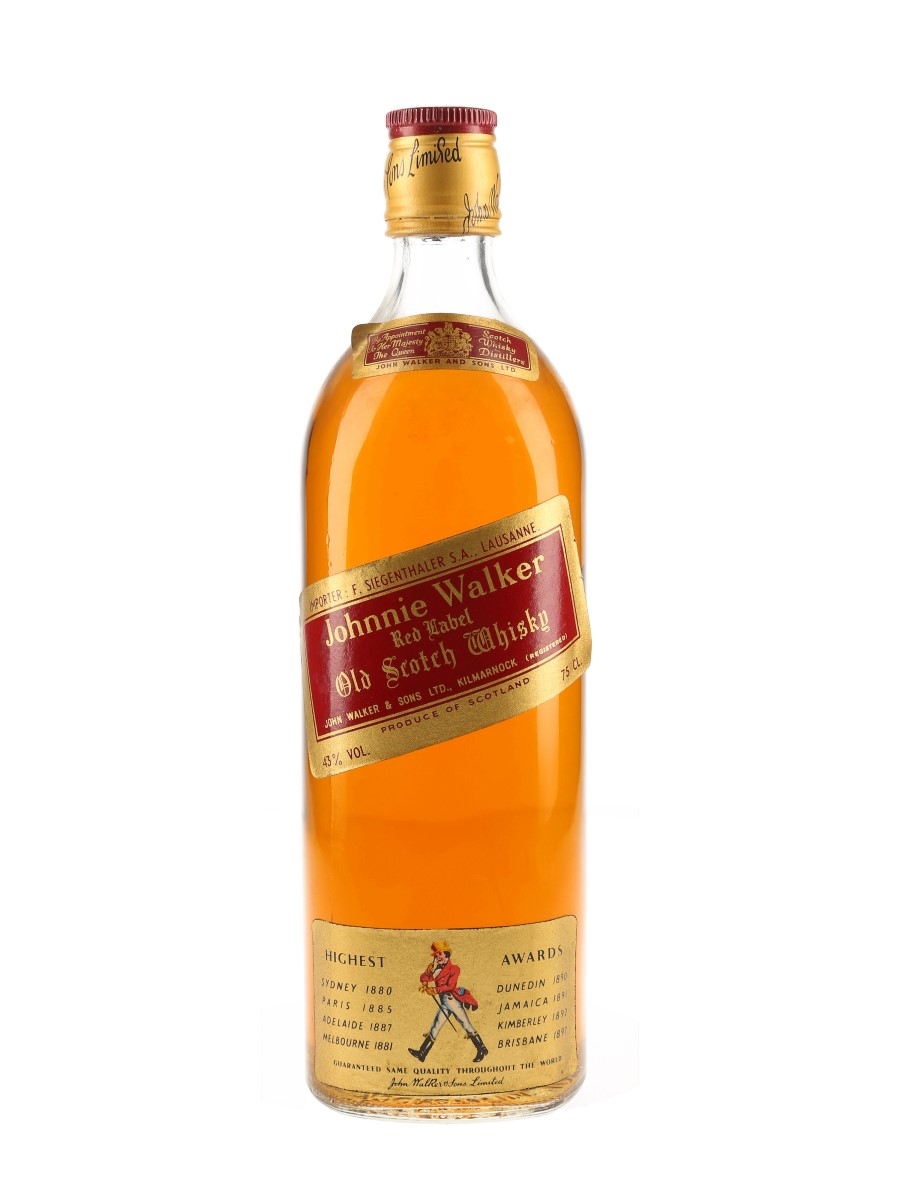 Johnnie Walker Red Label Bottled 1960s - Switzerland Import 75cl / 43%