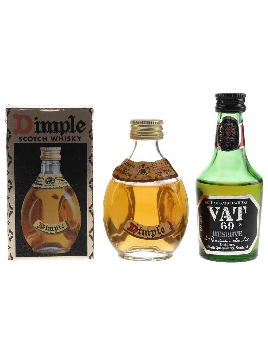 Haig's Dimple & Vat 69 Bottled 1970s 2 x 5cl / 40cl