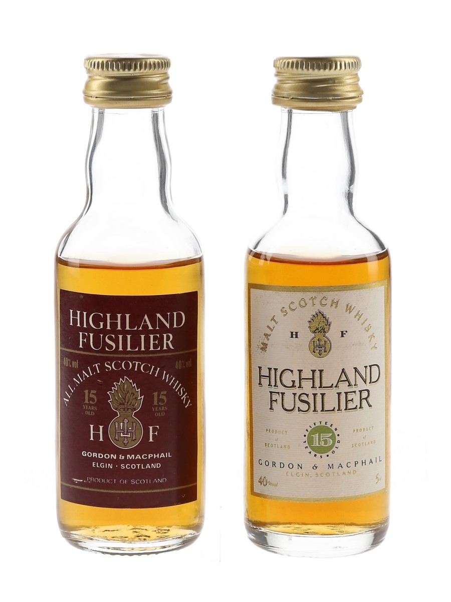 Highland Fusilier 15 Year Old Bottled 1980s - Gordon & MacPhail 2 x 5cl / 40%