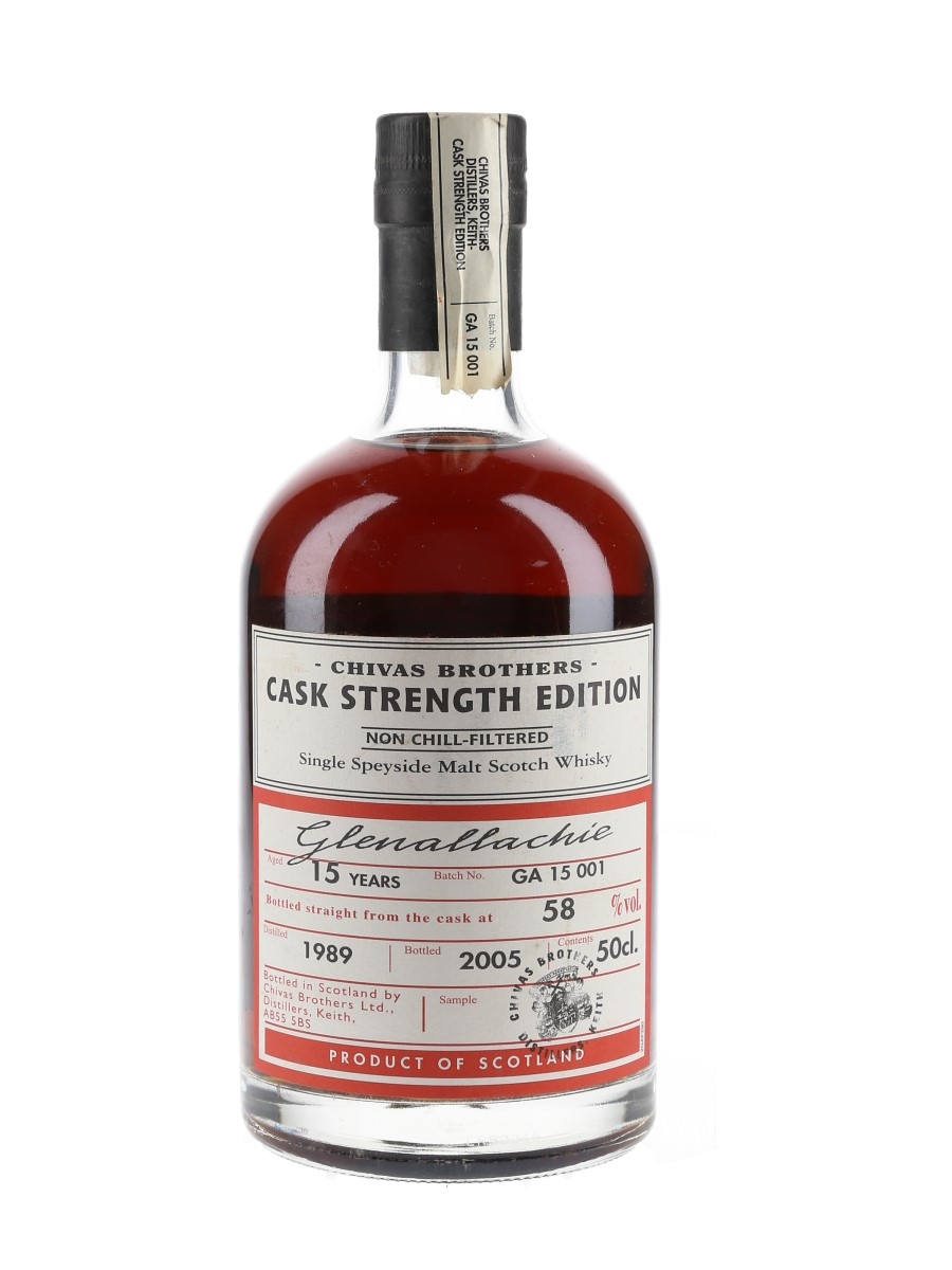 Glenallachie 1989 15 Year Old Cask Strength Edition Bottled 2005 - Chivas Brothers 50cl / 58%