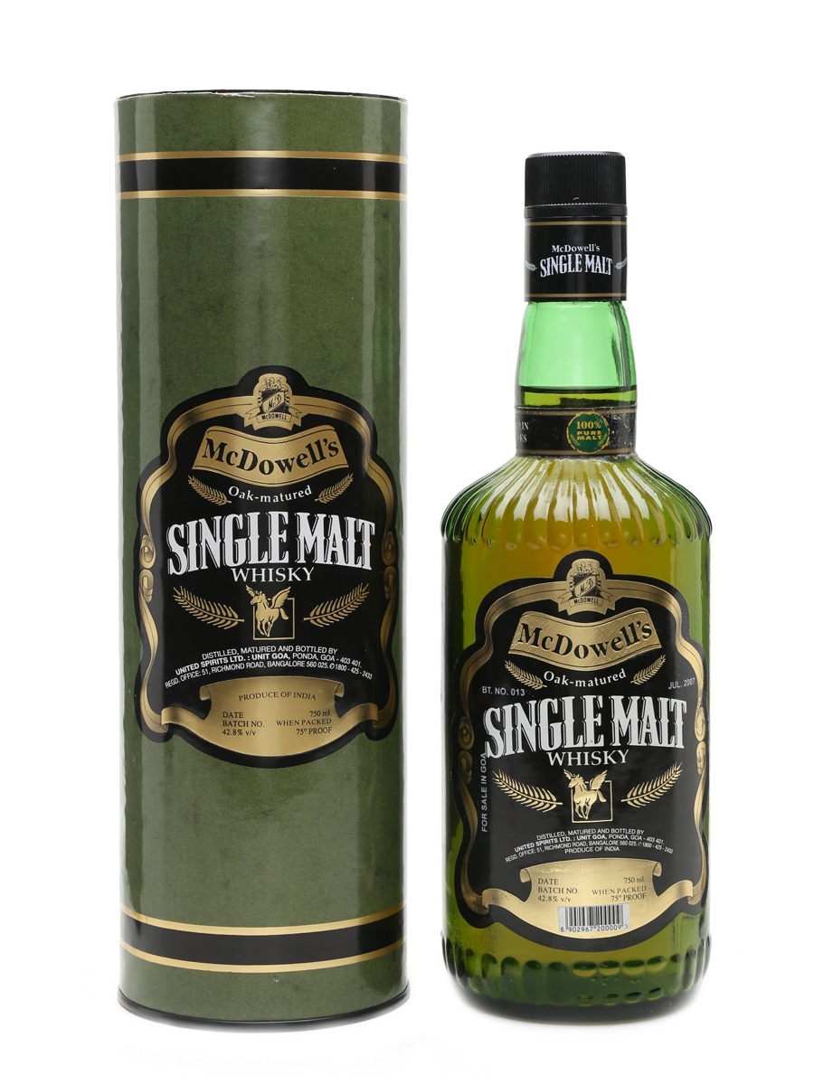 McDowell's Single Malt Indian Whisky United Spirits 75cl / 42.8%