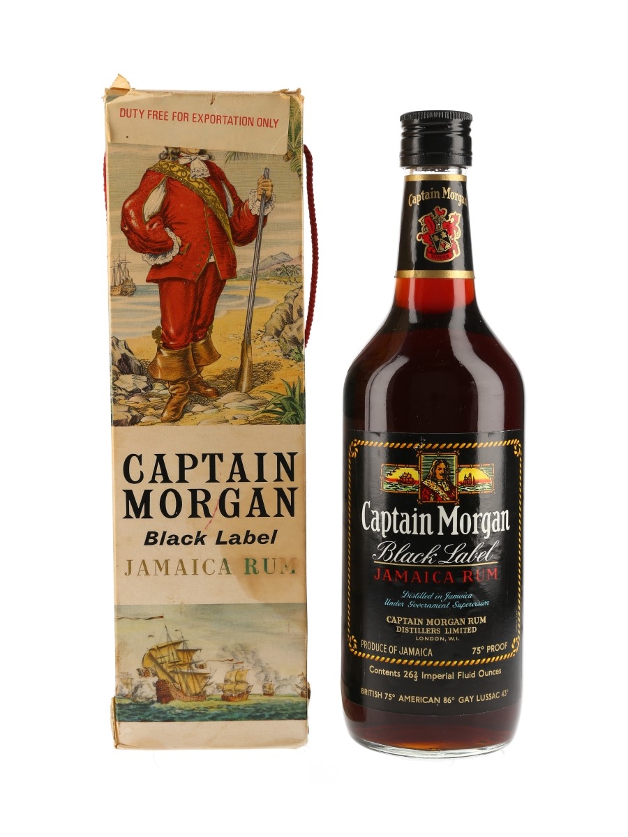 Captain Morgan Black Label Jamaica Rum Bottled 1970s 75.7cl / 43%