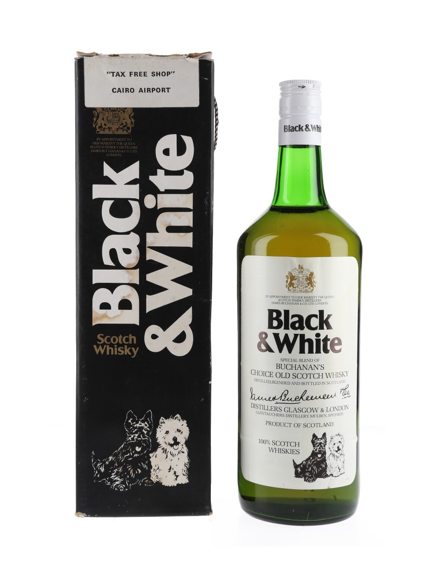 Buchanan's Black & White Bottled 1970s - EgyptAir 100cl / 40%