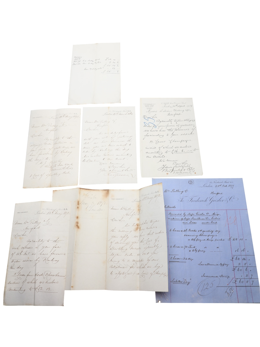 Fredrick Giesler & Co. Correspondence, Purchase Receipts & Invoices, Dated 1864-1907 William Pulling & Co. 