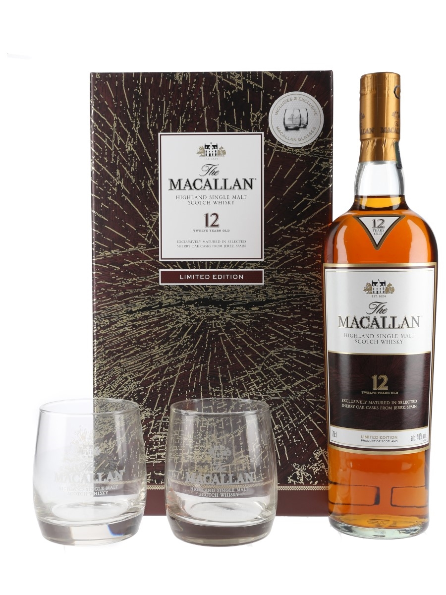 Macallan 12 Year Old Limited Edition Glass Pack  70cl / 40%