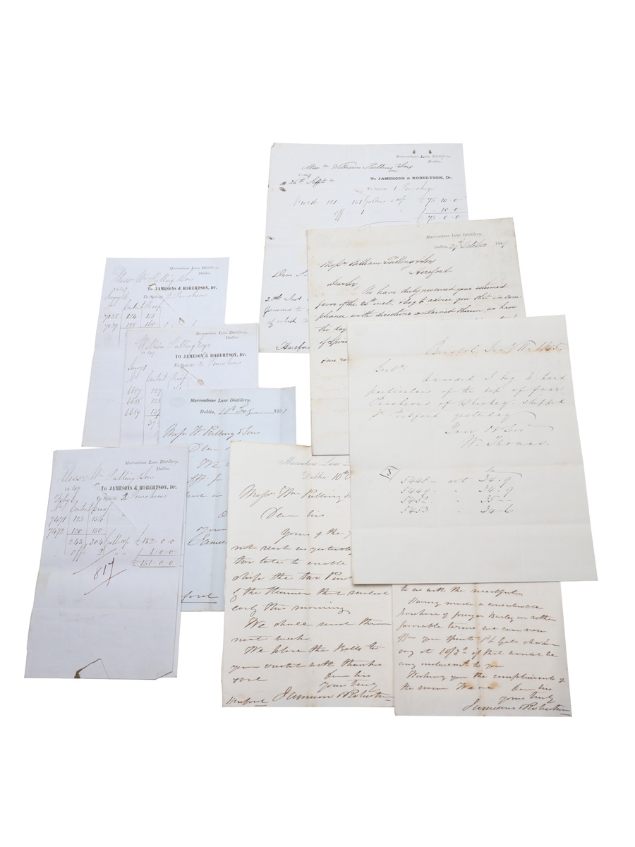 Jamesons & Robertson Correspondence, Purchase Receipts & Invoices, Dated 1849-1860 William Pulling & Co. 
