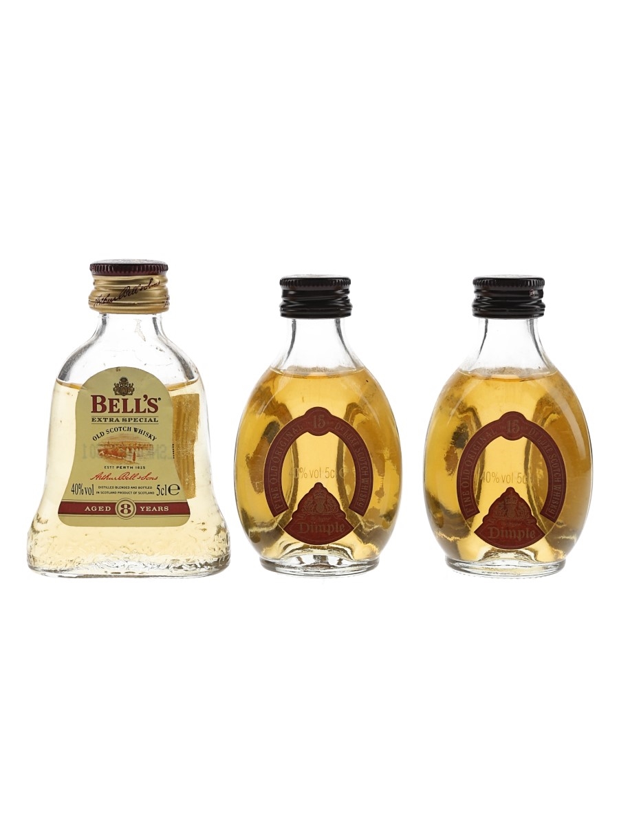 Bell's & Dimple Bottled 1980s 3 x 5cl / 40%