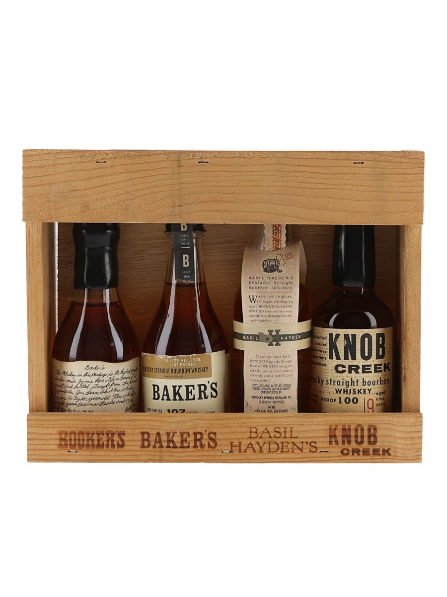 Hand Bottled Bourbons Of True Distinction Booker's, Baker's, Basil Hayden's and Knob Creek 4 x 5cl