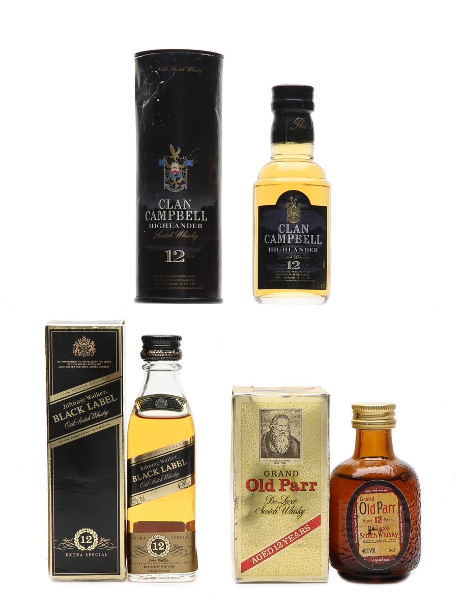 Johnnie Walker Black Label 12 Year Old, Grand Old Parr 12 Year Old & Clan Campbell  3 x 5cl / 40%