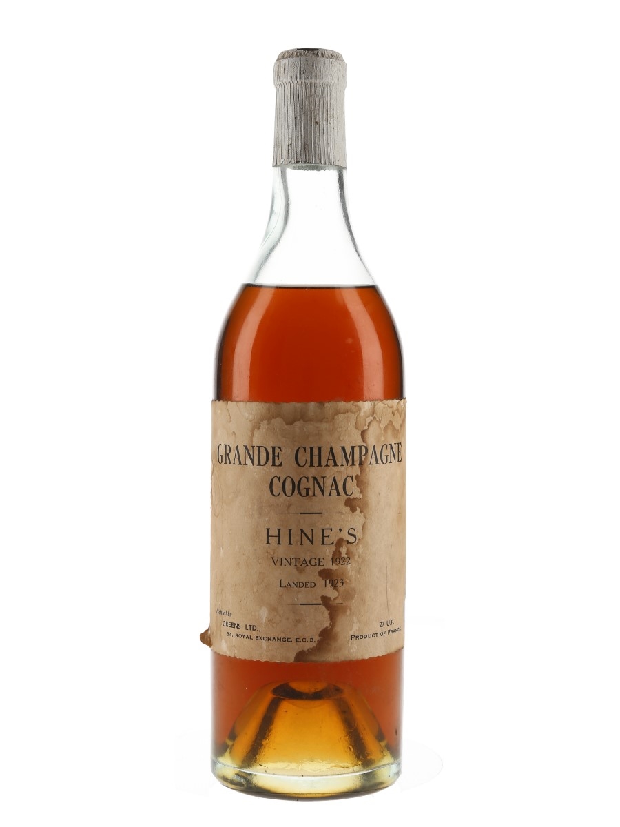 Hine Vintage 1922 Grande Champagne Cognac Landed 1923 70cl / 41.7%