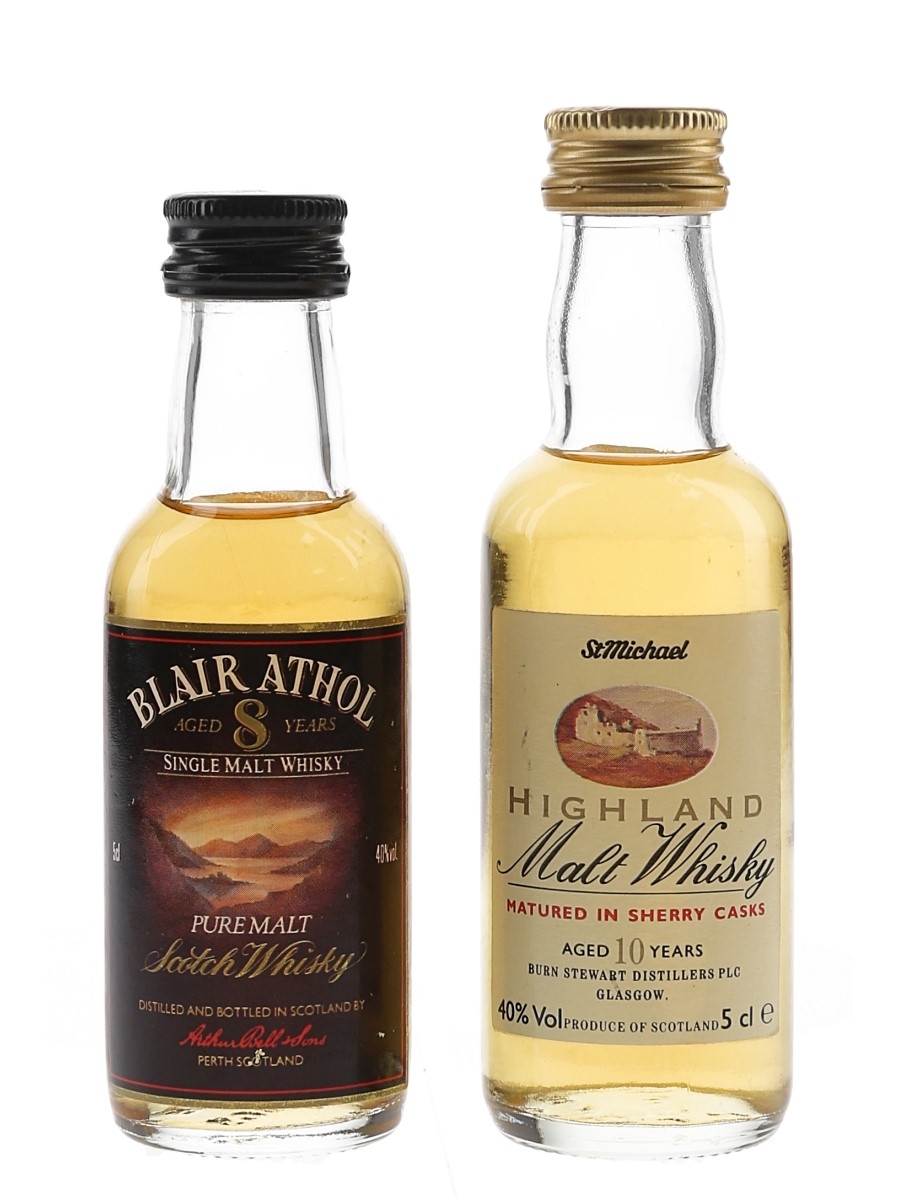 Blair Athol & St Michael Bottled 1980s 2 x 5cl / 40%