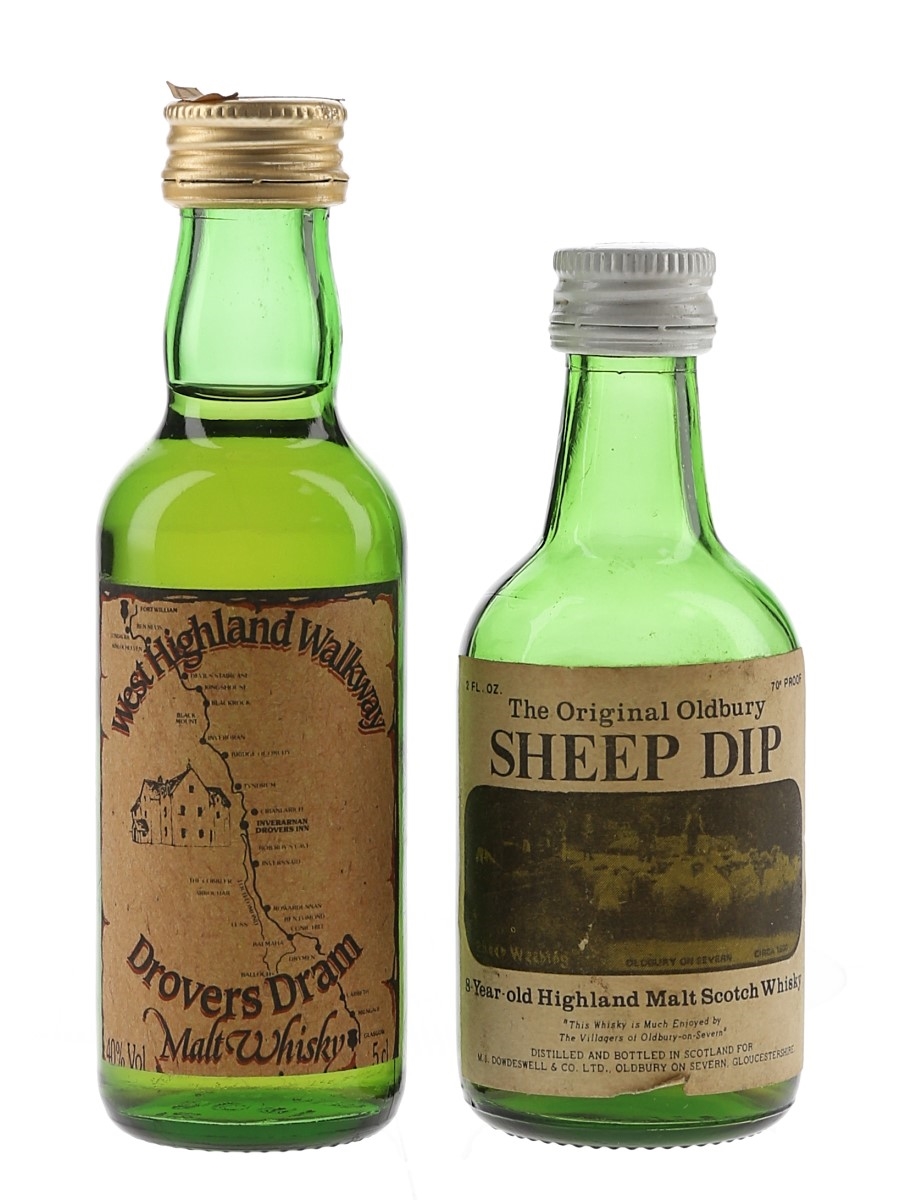 Drovers Dram & Sheep Dip Bottled 1980s 2 x 5.45cl & 5cl / 40%