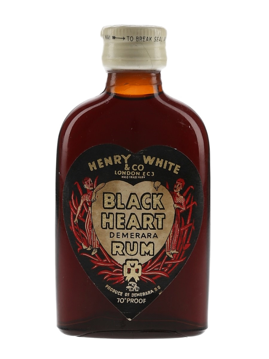 Black Heart Demerara Rum Bottled 1960s - Henry White & Co. 5cl / 40%