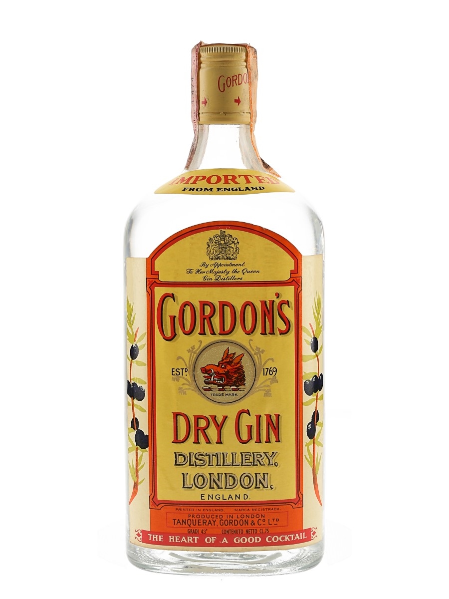 Gordon's Dry Gin Bottled 1970s - Wax & Vitale 75cl / 43%