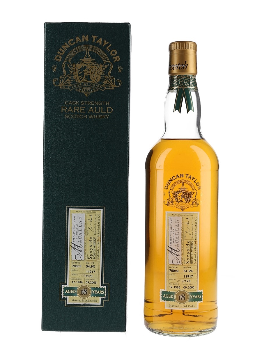 Macallan 1986 18 Year Old Bottled 2008 - Duncan Taylor Rare Auld 70cl / 54.9%