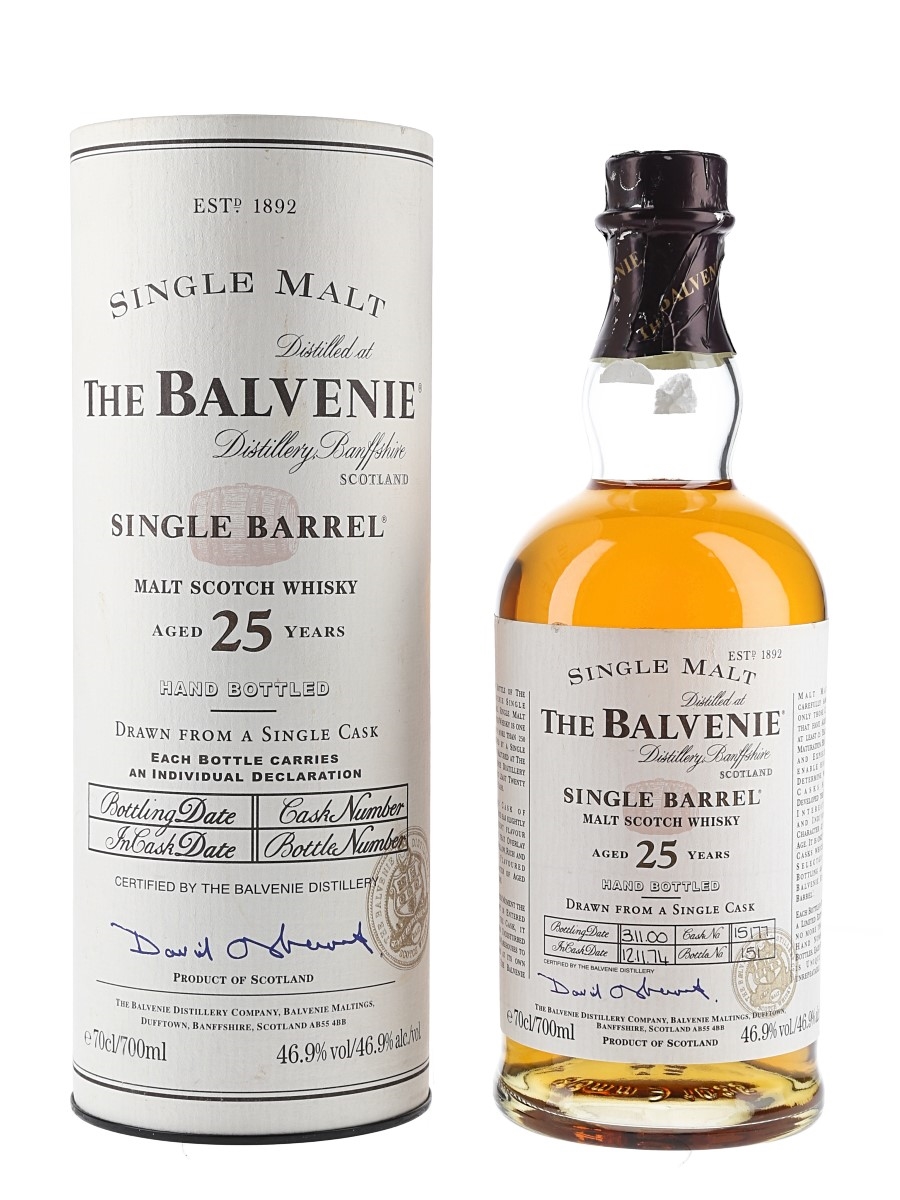 Balvenie 1974 25 Year Old Single Barrel 15177 Bottled 2000 70cl / 46.9%