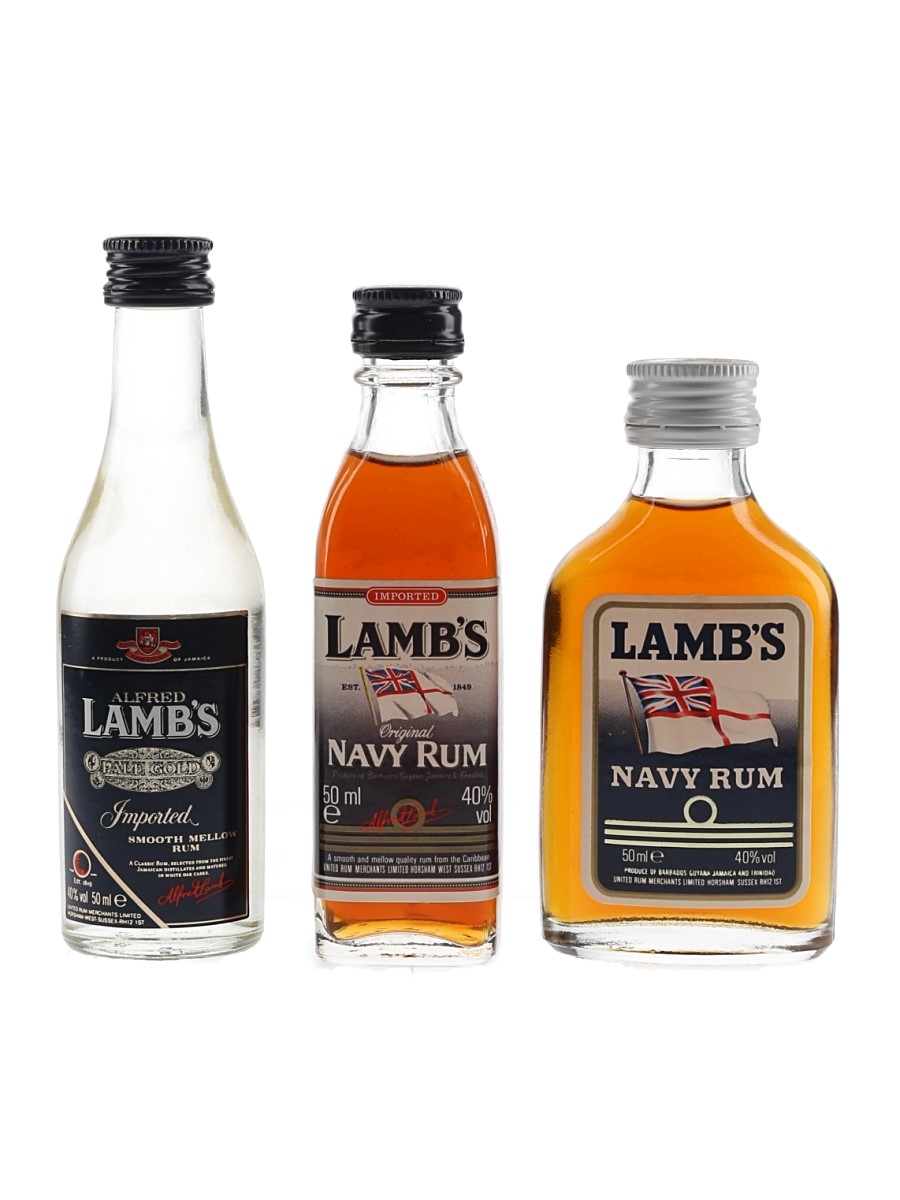 Lamb's Navy & Pale Gold Rum Bottled 1980s-1990s 3 x 5cl / 40%