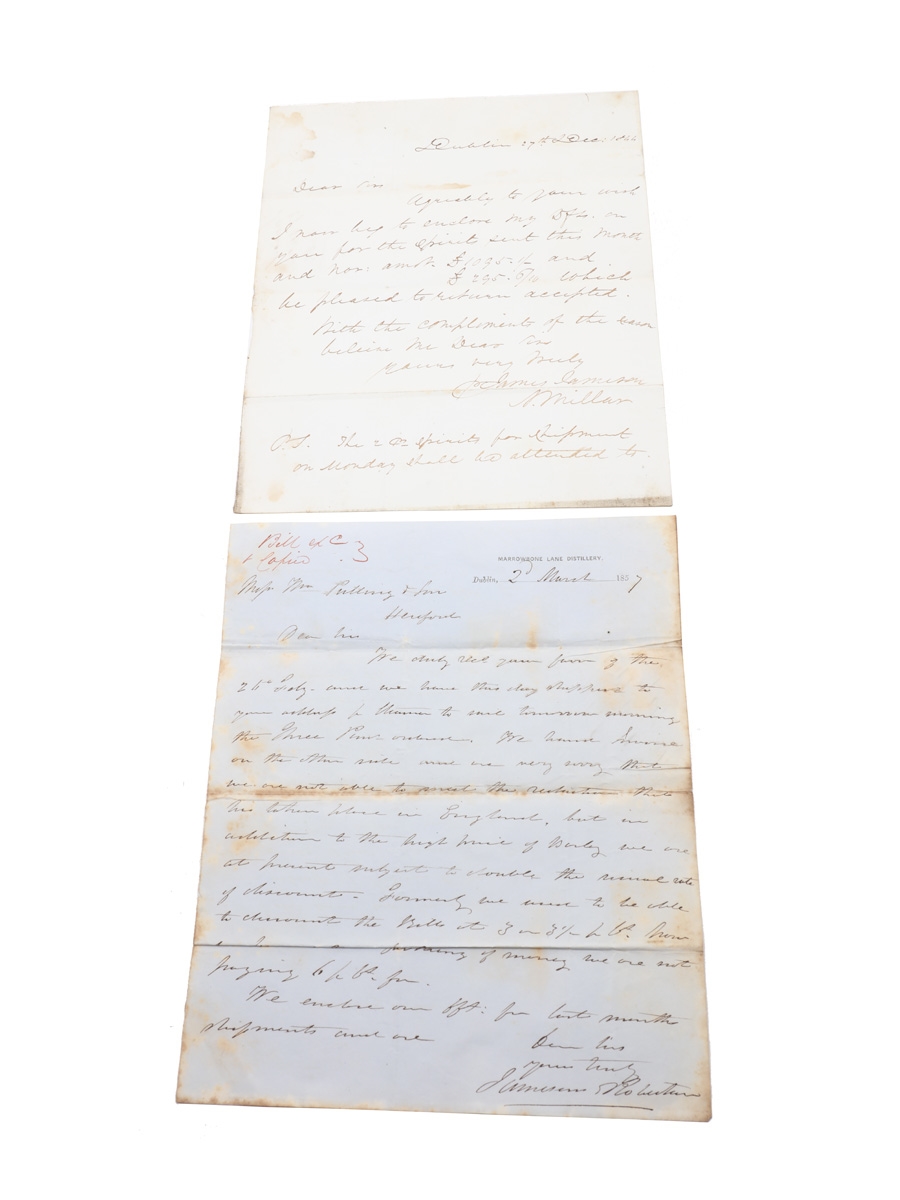 Jamesons & Robertson Correspondence, Invoices & Purchase Receipt  Dated 1837-1857 William Pulling & Co. 