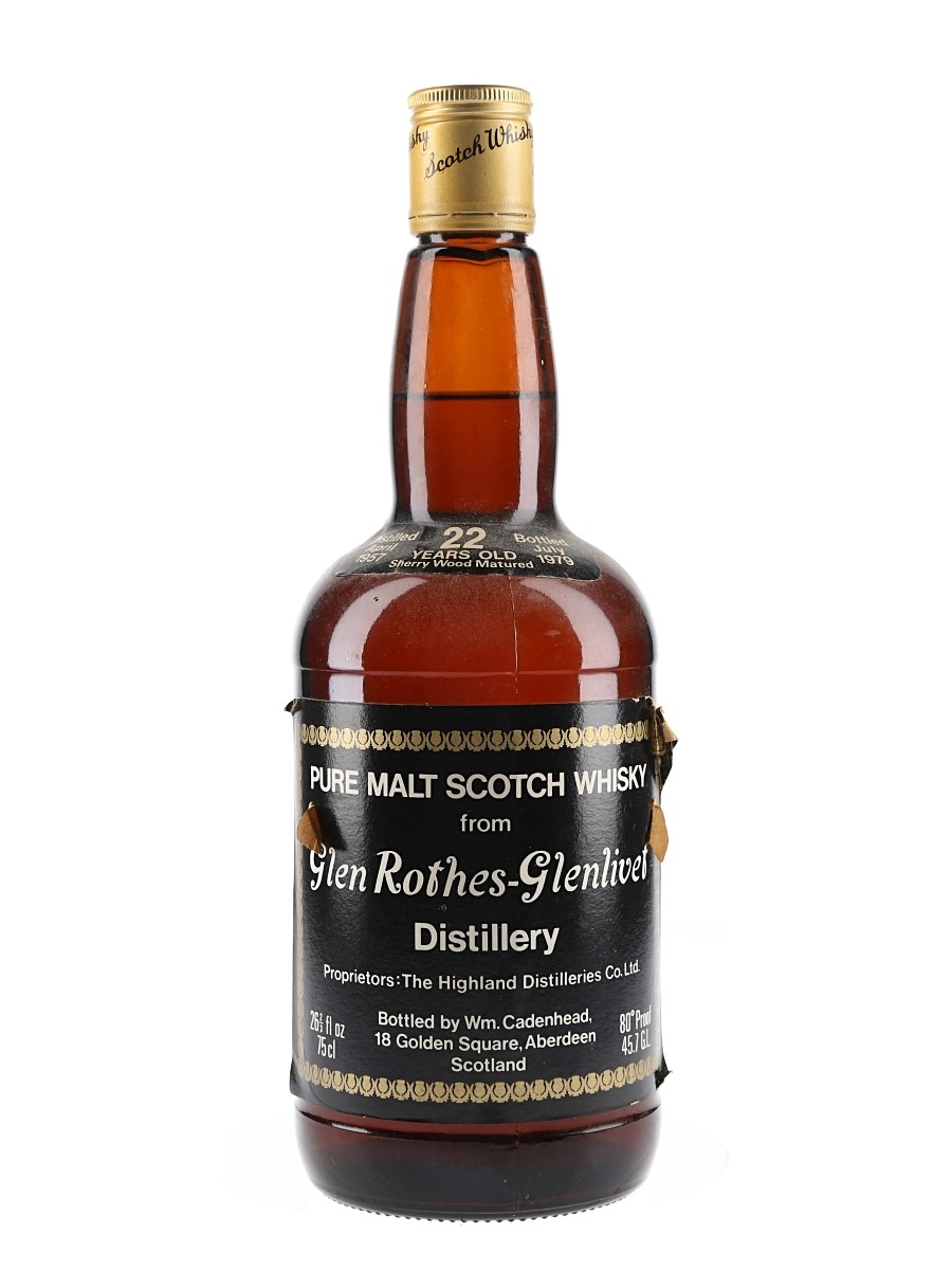 Glenrothes 1957 22 Year Old Sherry Wood Bottled 1979 - Cadenhead 'Dumpy' 75cl / 45.7%