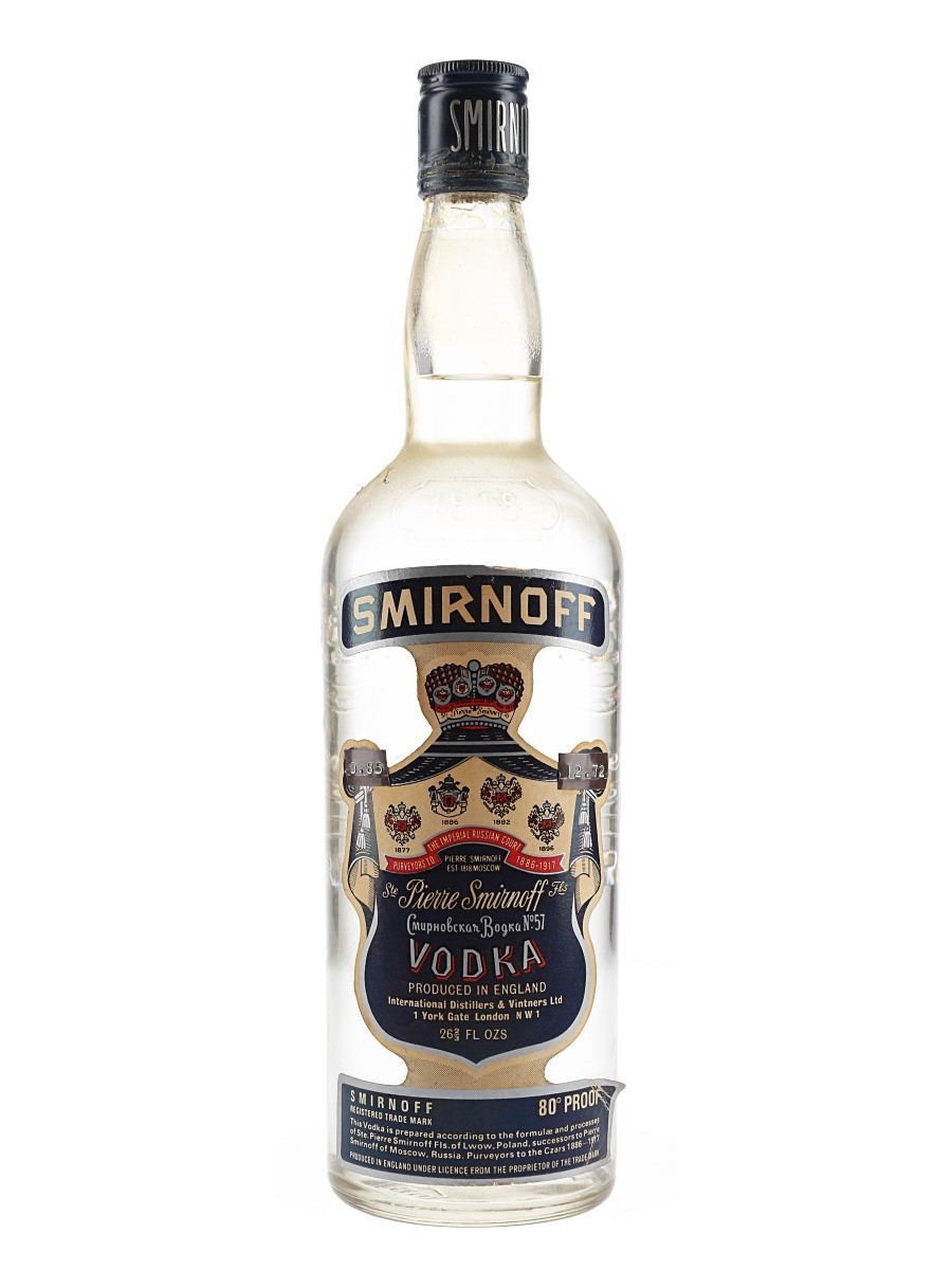 Smirnoff Blue Label Bottled 1970s - England 75.7cl / 46%