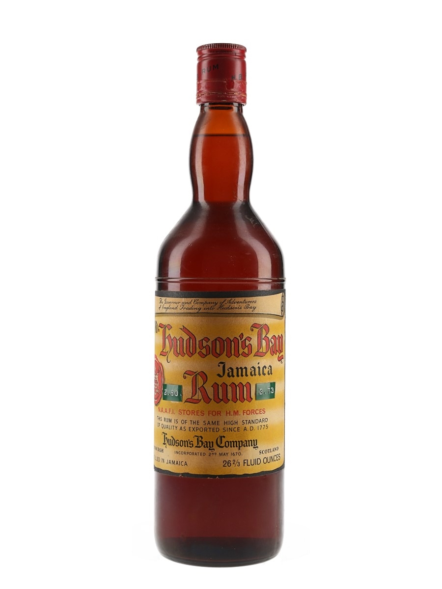 Hudson's Bay Jamaica Rum Bottled 1970s - NAAFI Stores 75.7cl