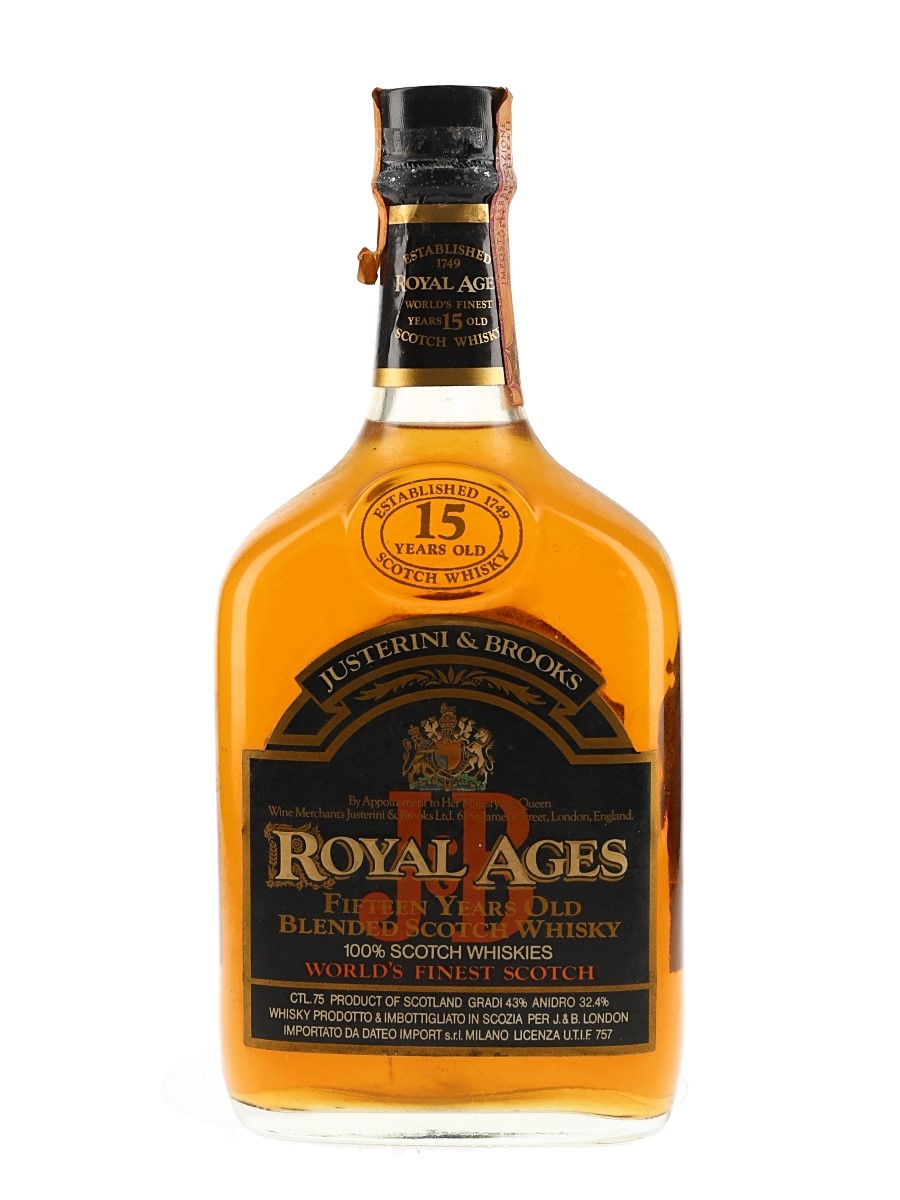 Royal Ages 15 Year Old Bottled 1970s - J & B 75cl / 43%