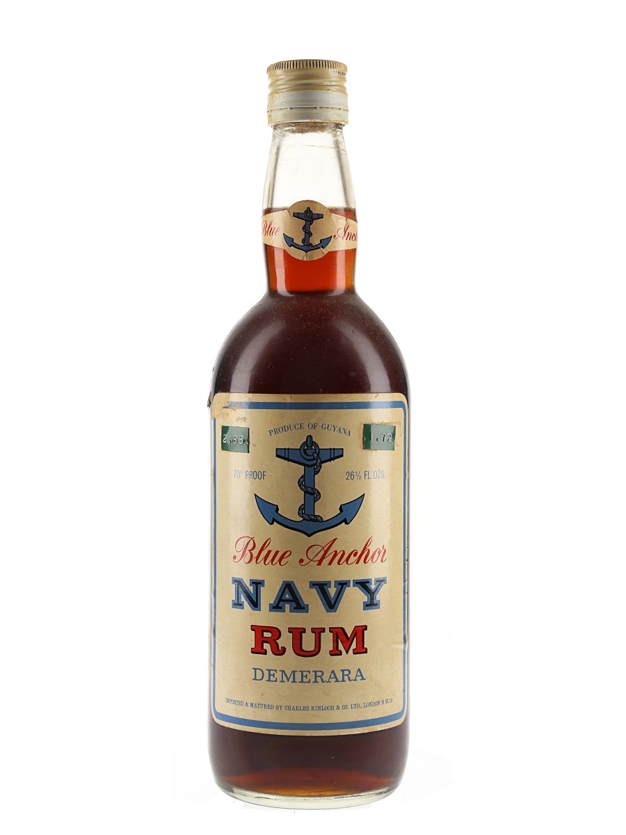 Blue Anchor Demerara Navy Rum Bottled 1970s - Charles Kinloch 75.7cl / 40%