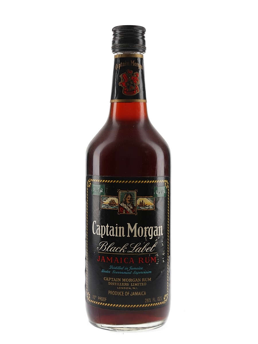 Captain Morgan Black Label Jamaica Rum Bottled 1970s 75.7cl / 40%