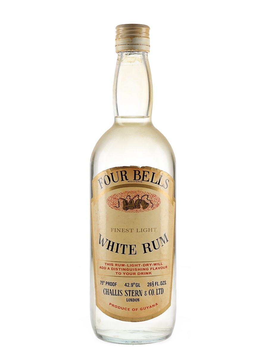 Four Bells Finest Light White Rum Bottled 1970s 75.7cl / 42.9%