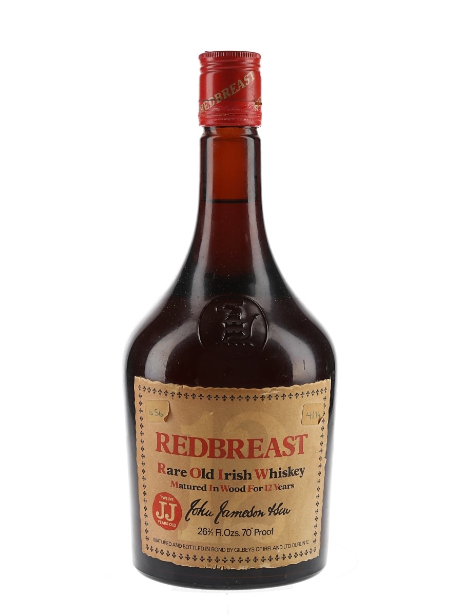 John Jameson & Son's Redbreast 12 Year Old Bottled 1970s - Gilbey's Of Ireland 75.7cl / 40%