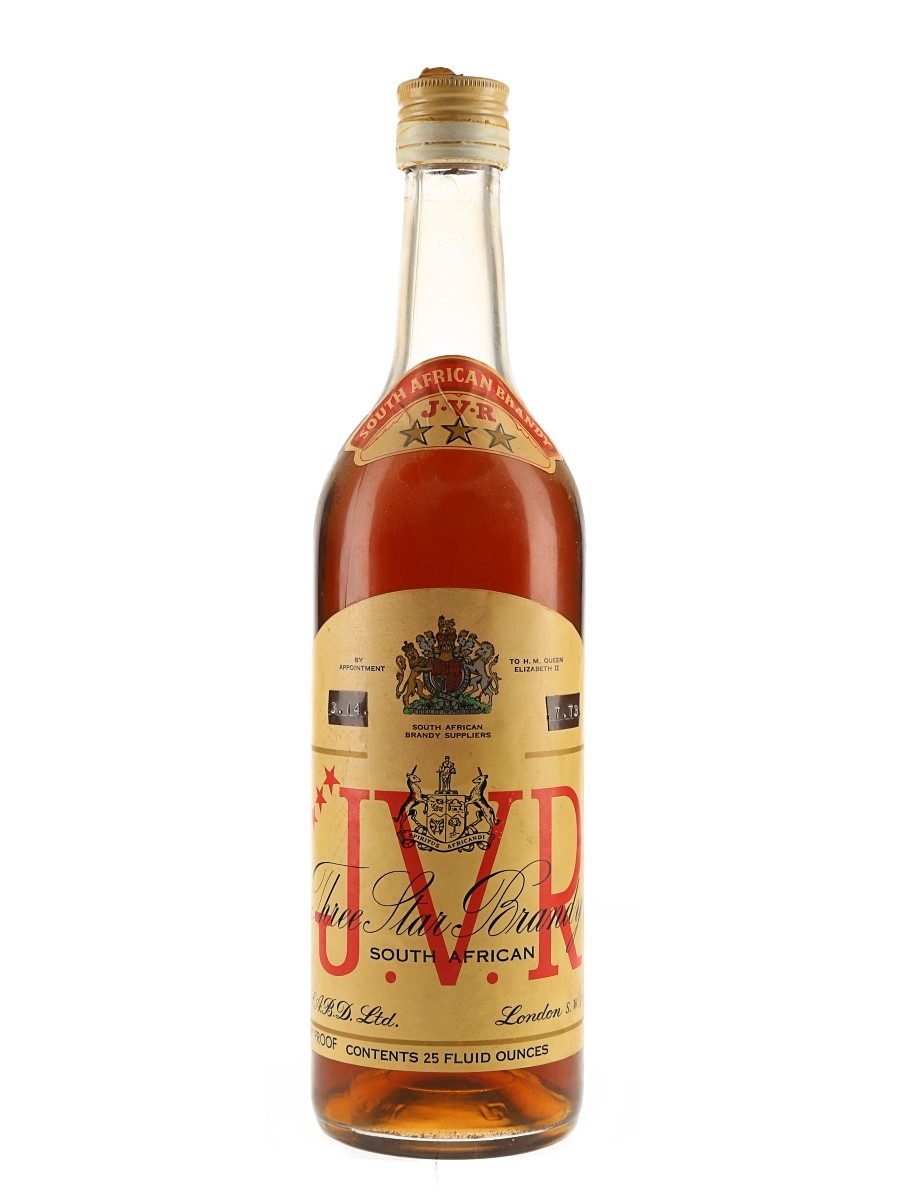 JVR Three Star South African Brandy Bottled 1970s 71cl / 39.4%