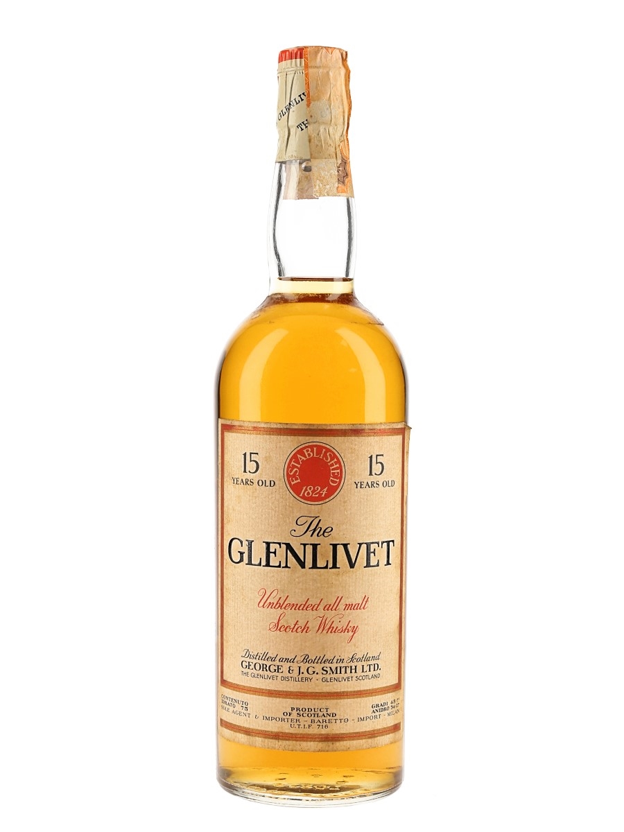 Glenlivet 1954 15 Year Old Bottled 1960s - Baretto Import 75cl / 45.7%