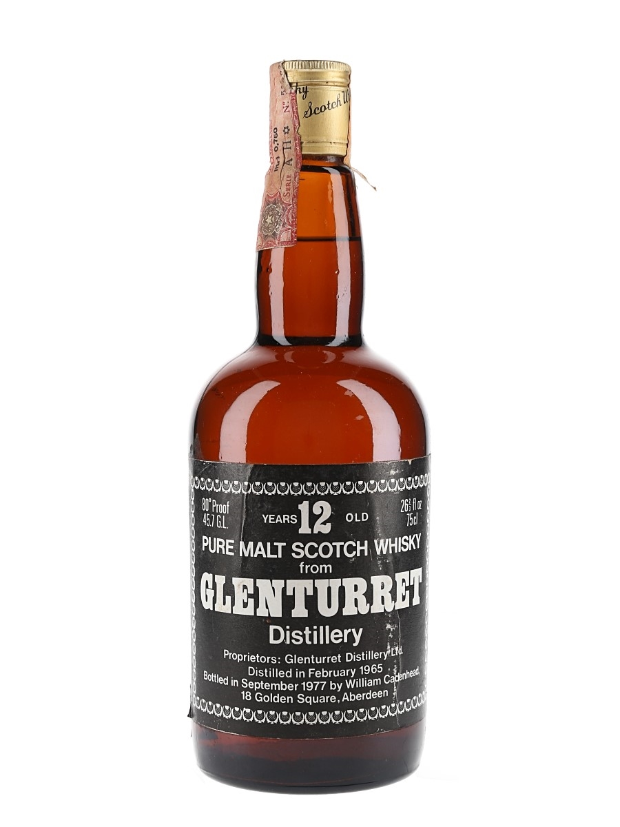 Glenturret 1965 12 Year Old Bottled 1977 - Cadenhead's 'Dumpy' 75cl / 45.7%