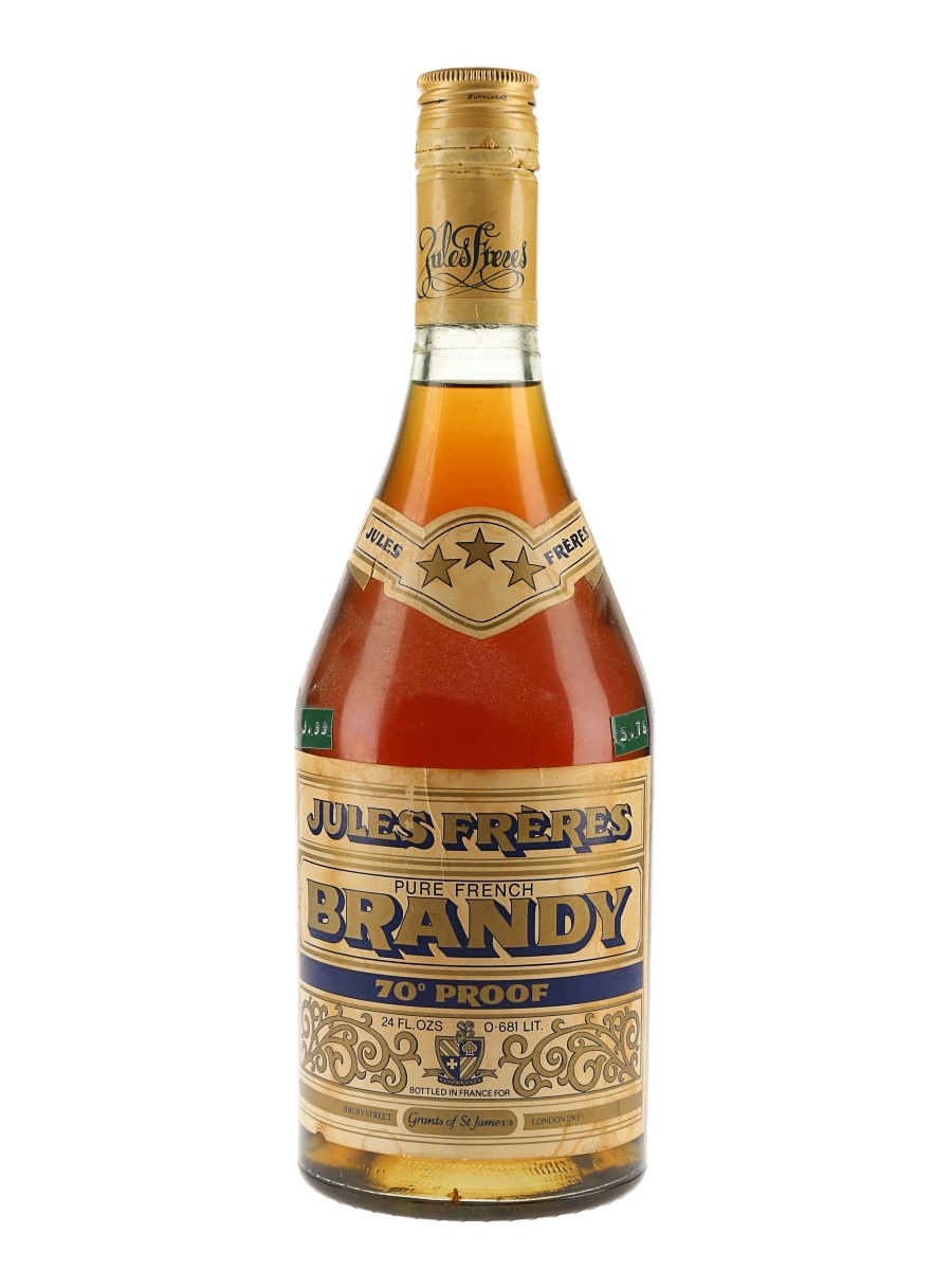 Jules Freres Pure French Brandy 3 Star Bottled 1970s 68.1cl / 40%