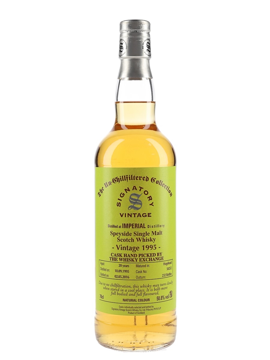 Imperial 1995 20 Year Old The Whisky Exchange Bottled 2016 - Signatory Vintage 70cl / 50.8%
