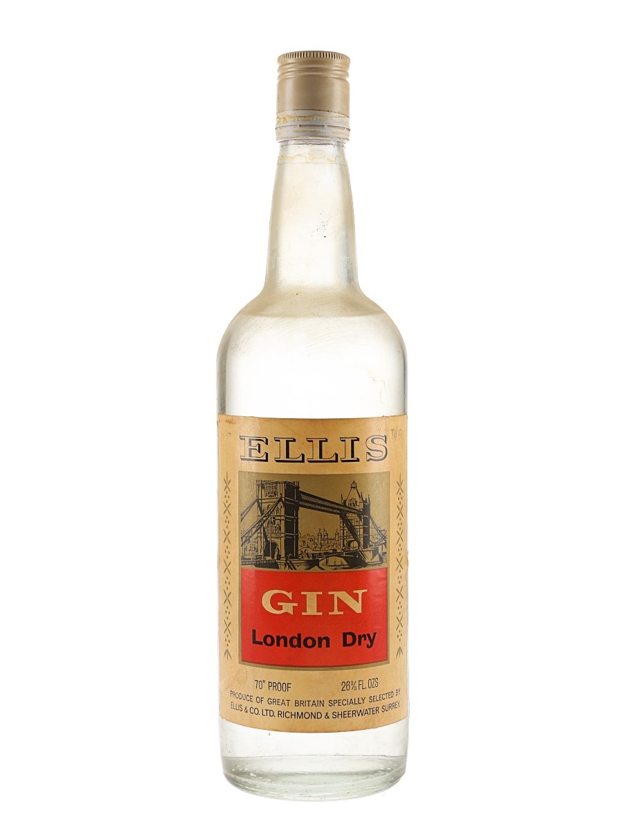 Ellis London Dry Gin Bottled 1970s 75cl / 40%