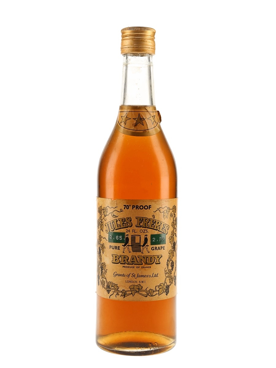 Jules Freres Pure Brandy 3 Star Bottled 1970s 70cl / 40%
